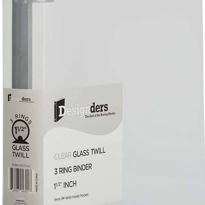 JAM PAPER - Wholesale Binder - JAM Plastic 1.5 inch Binder, Clear 3 Ring Binder, 1/PK0