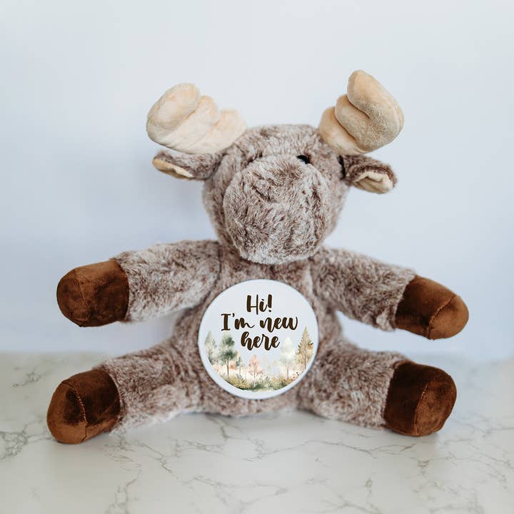 Grow With Me Baby Co - Wholesale Stuffed/Plush Toy - Kids & Baby - Baby Monthly Milestones, Moose Stuffed Animal0