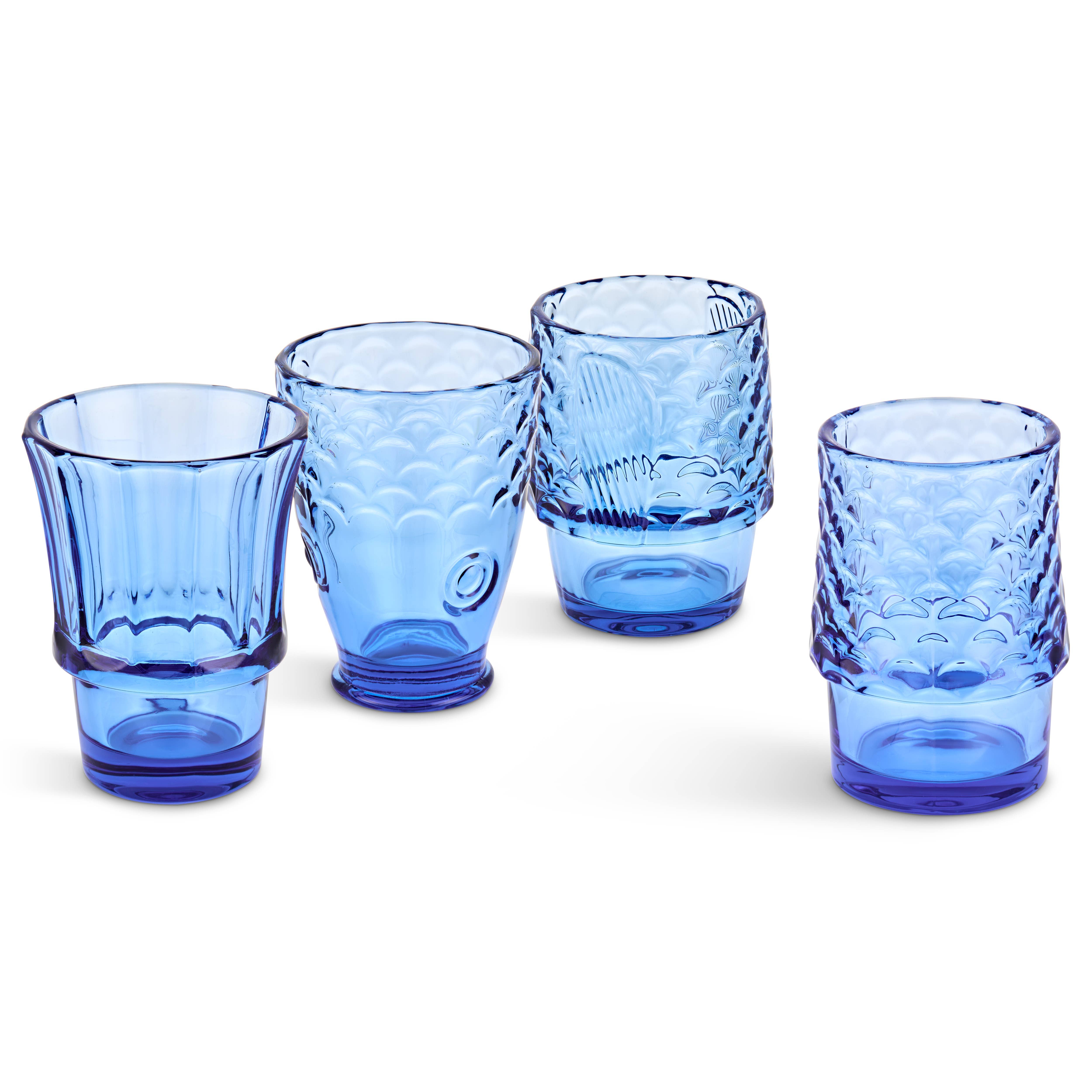 UBERSTAR - Vente Verre/tasse - Verres empilables à poisson - Lot de 4 - Bleu5