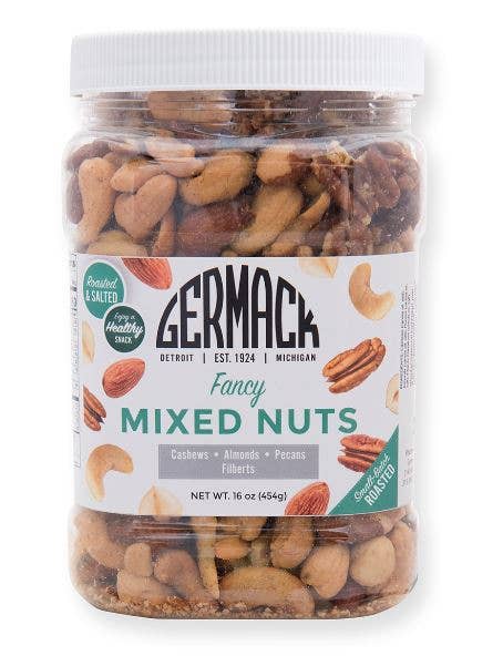 Germack Pistachio Company - Wholesale Nuts - Mixed Nuts Fancy Deluxe - Roasted Salted 16 oz Jar0