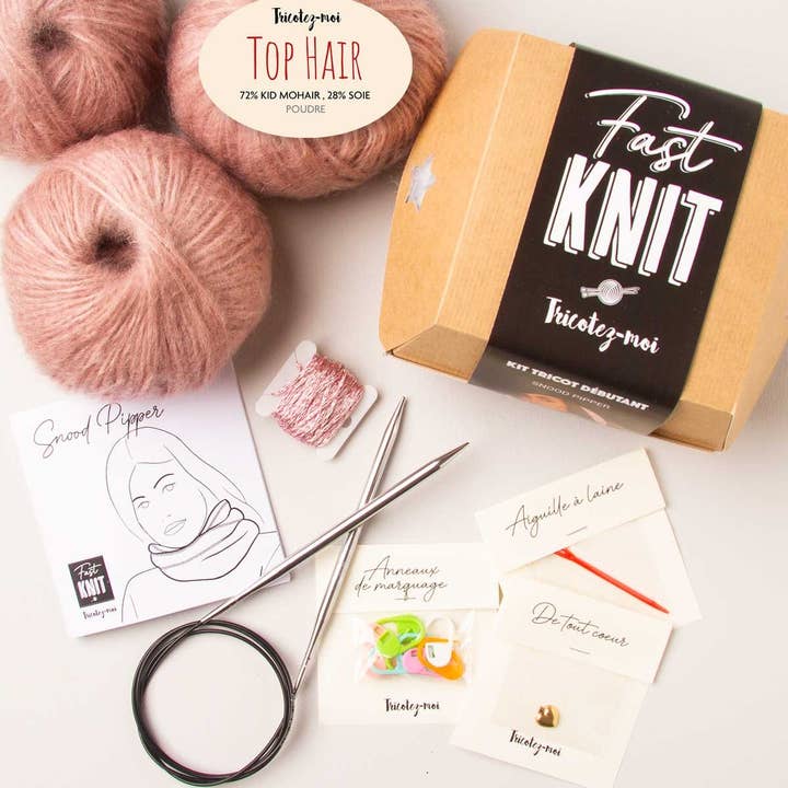 Hurtigt Strik Snood Pipper Pink Pulver for engroshandel hos Tricotez-moi