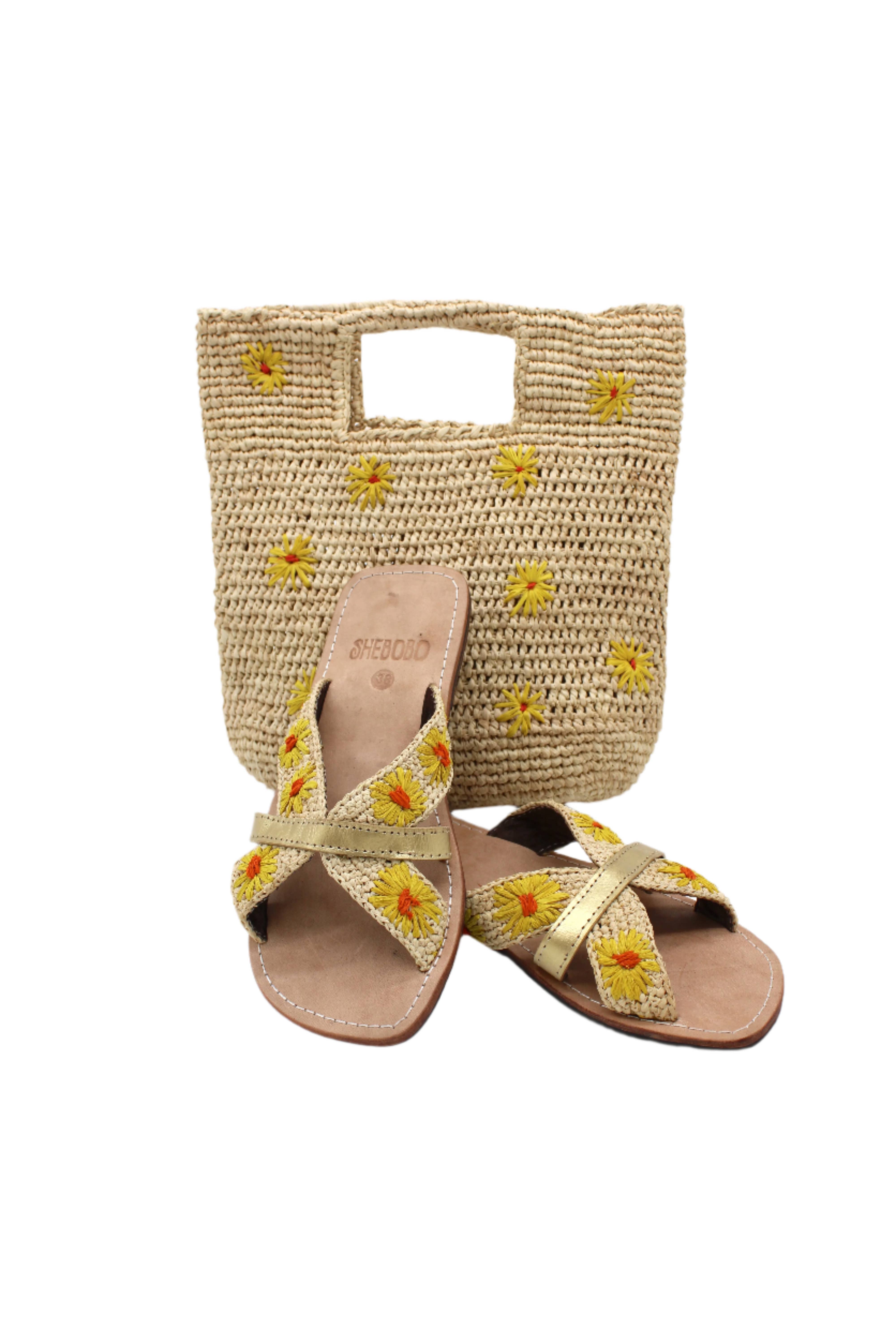 Shebobo - Wholesale Beach Bag - Mini ConCon Daisy Flower Crochet Petite Straw Basket Handbag8