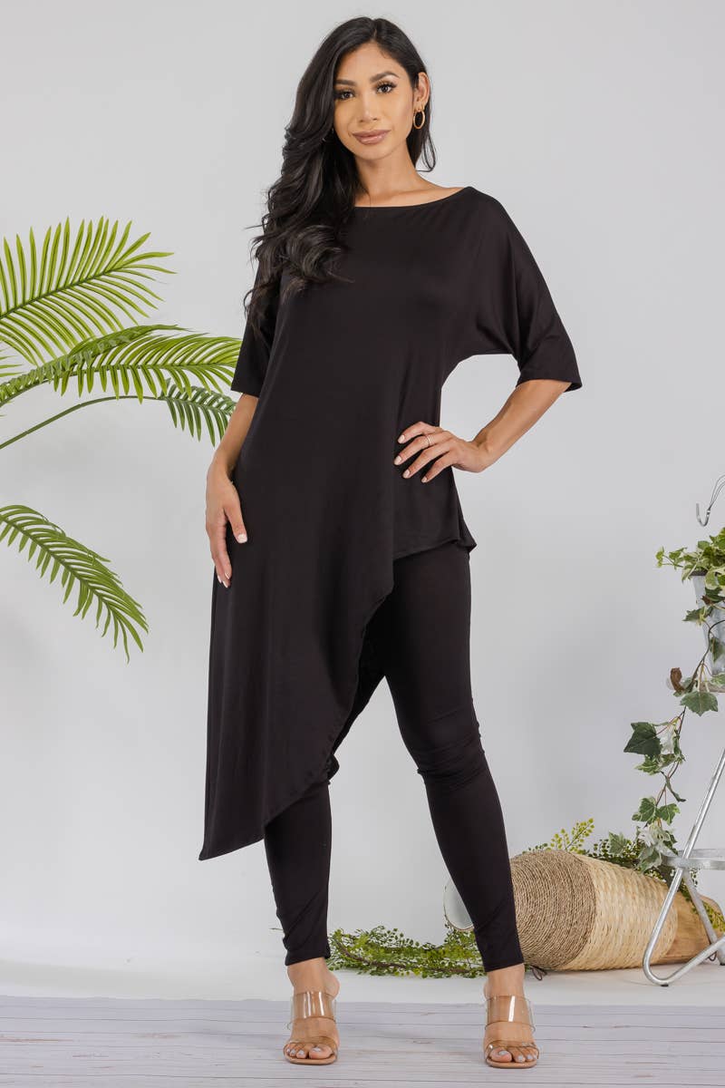 H&H Fashion Inc. - Venta al por mayor Conjuntos de top y pantalón (NO para estar en casa) - Mujer - HH679R-SOLID - Juego de blusa y leggins de 2 piezas5