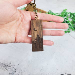 Lbl Supplies Blank Wooden Keychains with Hardware Walnut