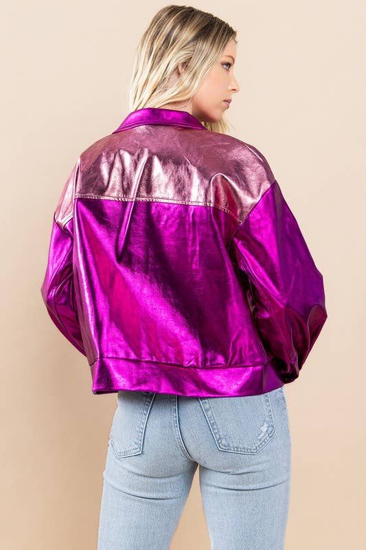 TCEC - Wholesale Jacket - Women's - CJ6498S-PU Metallic Jacket3