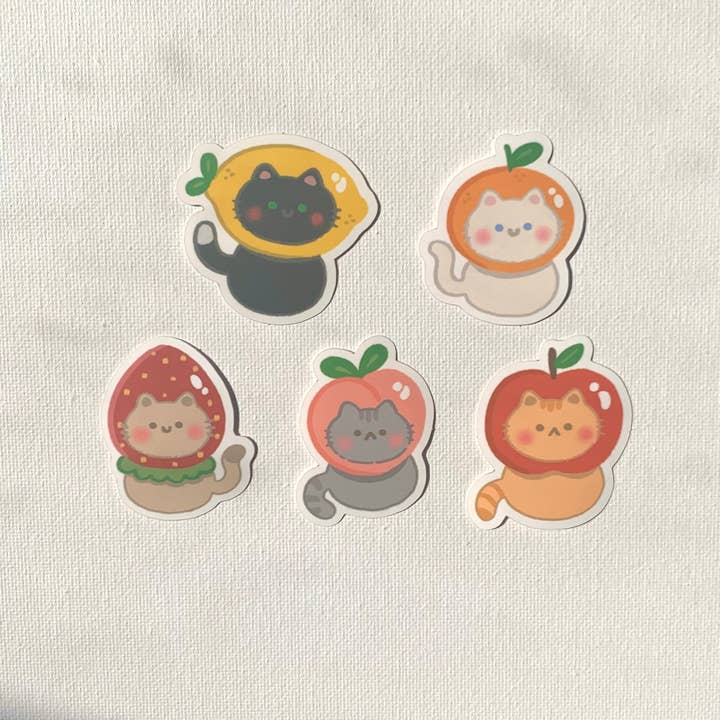 fruit cat stickers for wholesale by CXN ART