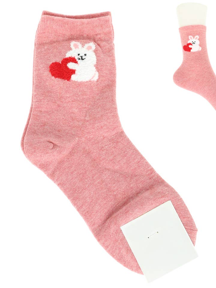 SP Sophia Collection - Wholesale Socks - Women's - Valentine Bunny Theme Comfort Novelty Socks