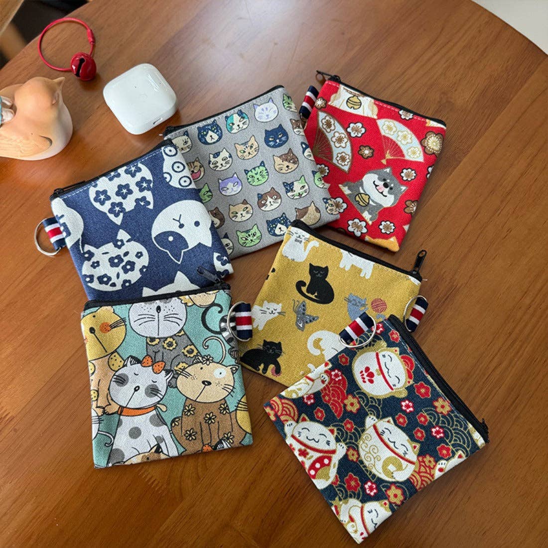 Funkyrel® Atzbranding Limited – Porta-moedas - Mulher por atacado – Cosbai - Porta-moedas com padrão de gatos em lona6