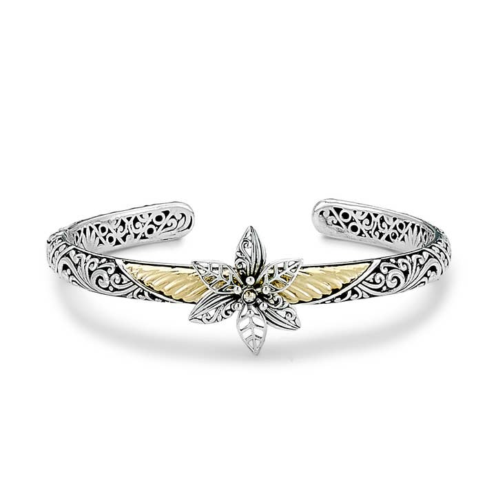 SS/18 k filigran Design blomma armring för wholesale av Eli Pebble