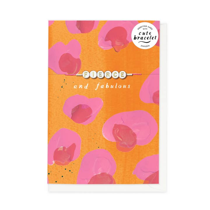 Lucky Dip Fierce and Fabulous Greeting Card with Bracelet for wholesale by Hotchpotch