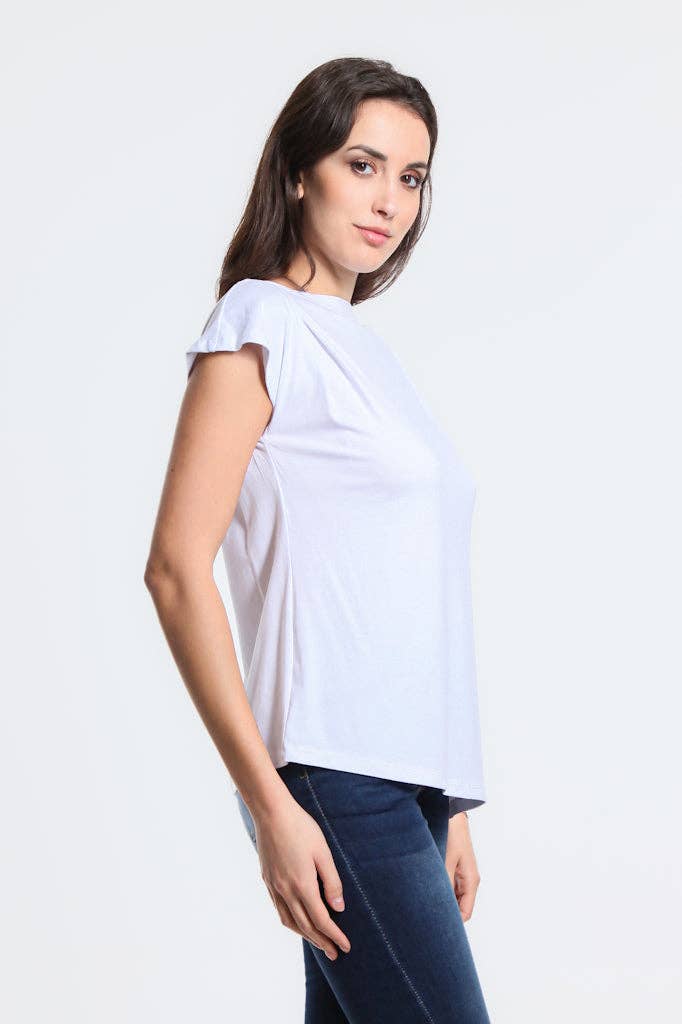 TINA Stephens Italy/Tees By Tina – Top de malha - Mulher por atacado – Kailyn Luxe - Chá de Fenda Lateral com Fenda Lateral (BSS221)10