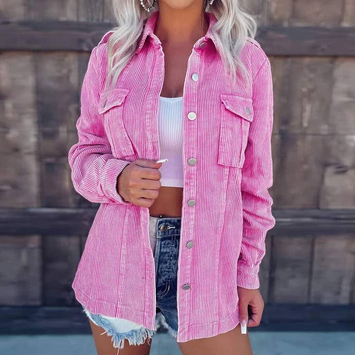 Fashion Combination - Wholesale Shirt Jacket/Shacket - Women's - oversized cotton waffle shacket