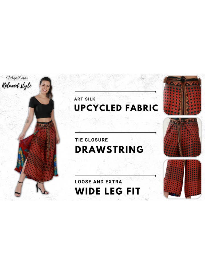 Wevez - Wholesale Pants – Women's - Women's Printed Thai fisherman Slit Leg wraps Pant Wholesale3