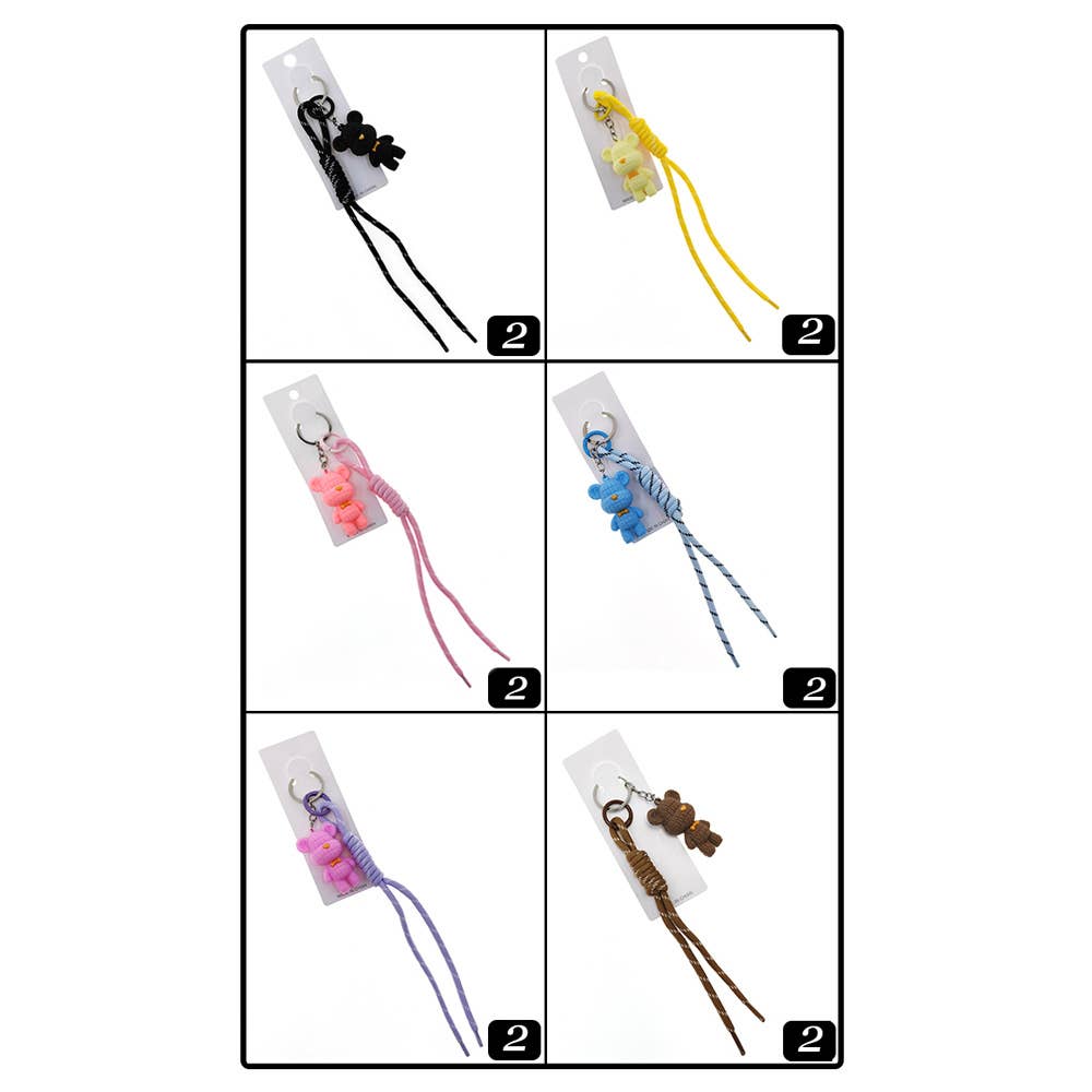 Sensibling Corp. - Wholesale Keychain - Women's - 12PCS - Teddy Bear Rope Tassel Keychains1