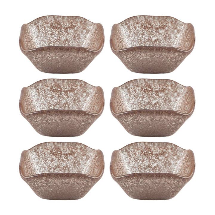 Glass Dinnerware 2.25" x 2.25" x h:1.5" 2 oz. Square Pink Purple Glass Ramekin (Set of 6) for wholesale by TURGLA HOME