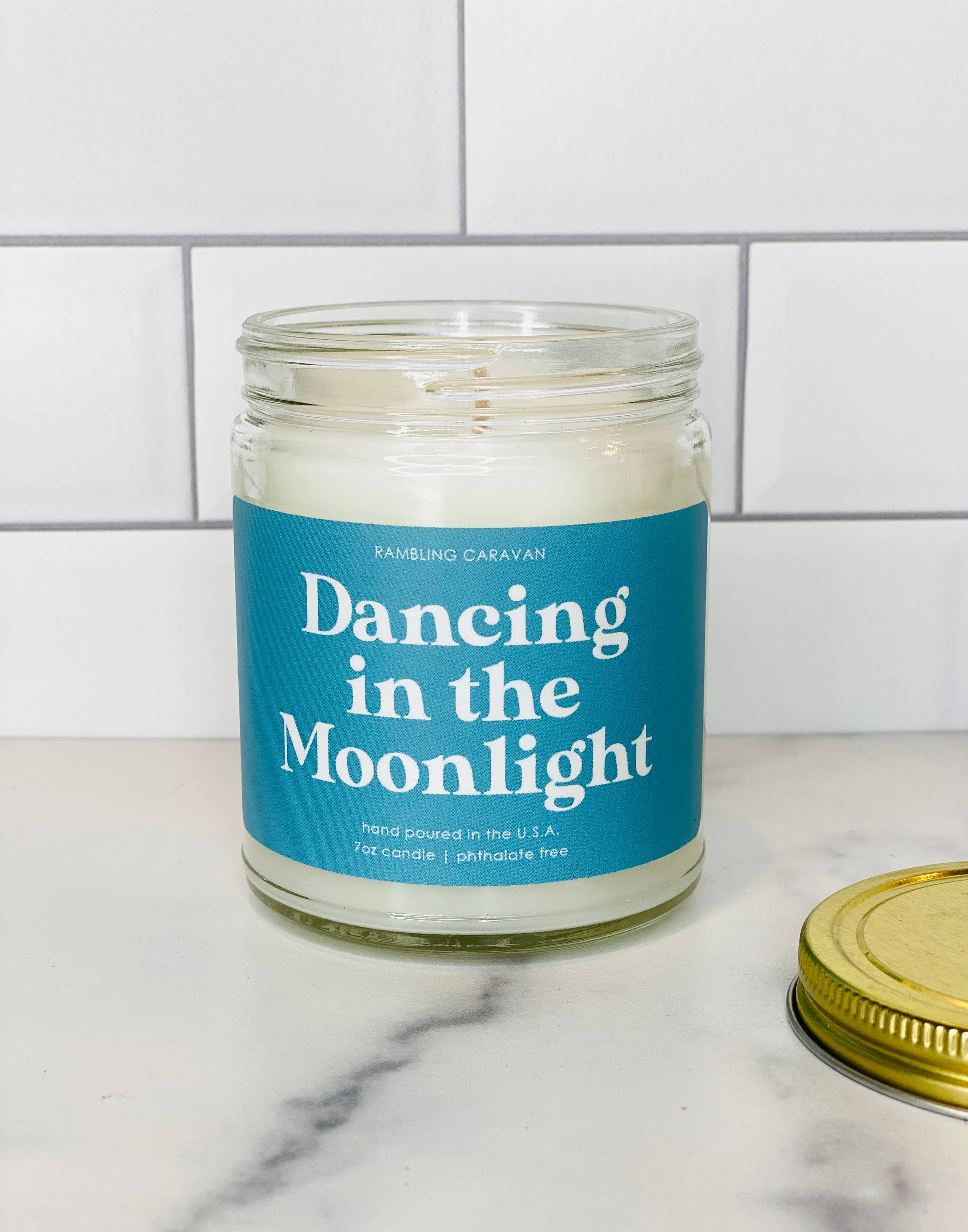 Slate Blue Dancing in the Moonlight Candle for wholesale on Faire1