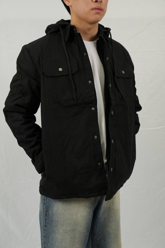 Lime Tree Clothing Inc. - Wholesale Shirt Jacket/Shacket - Men's - Men's Duck Canvas Hooded Shirt Jacket – Stylish & Versatile 3