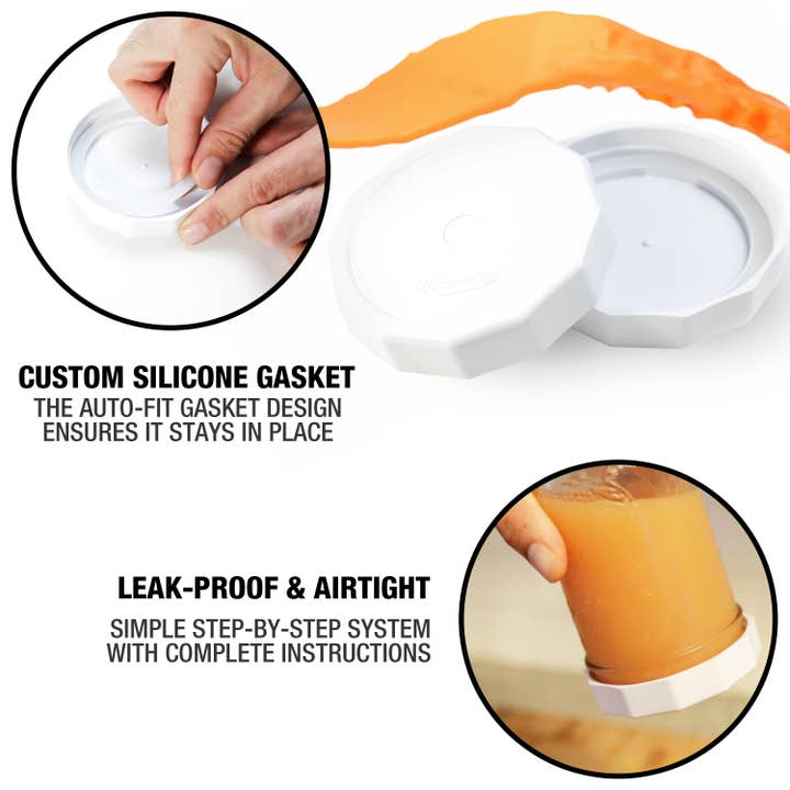 Masontops - Wholesale Food Storage Container - White Tough Top Plastic Mason Jar Lids2