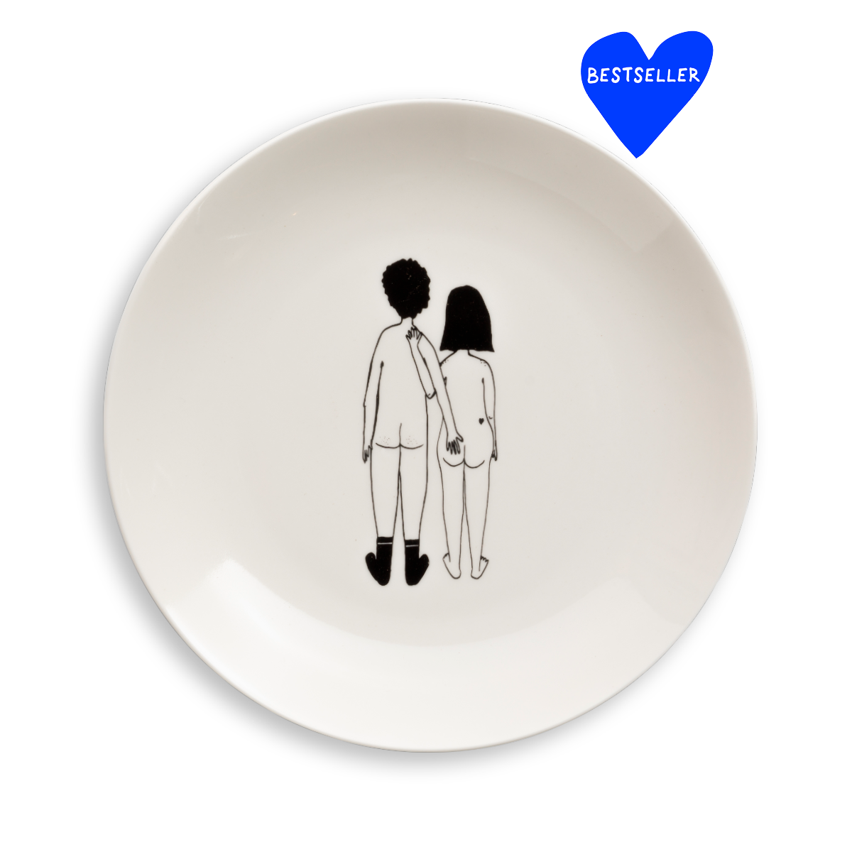 helen b – Prato por atacado – Prato de café da manhã em porcelana com casal nu ilustrado0