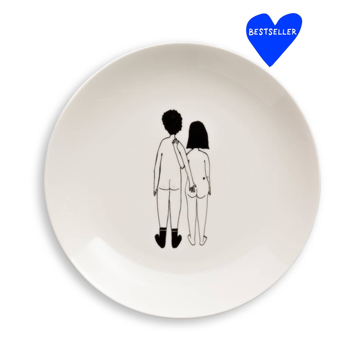 helen b - Venta al por mayor Plato grande - Plato de porcelana para desayuno con ilustración de pareja desnuda de espaldas