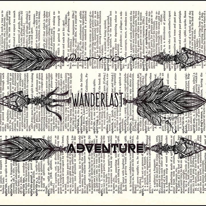 Arrows Dictionary Print for wholesale by Fresh Prints of CT