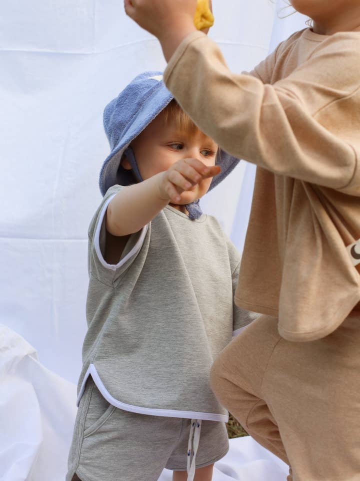 Pantalones cortos retro de forro polar de algodón orgánico para venta al por mayor de Aden & Charlie