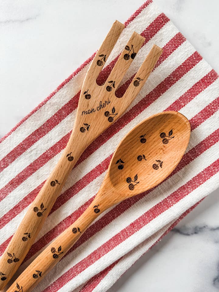 Cherry Wooden Utensil Set for wholesale by Wood & Ash