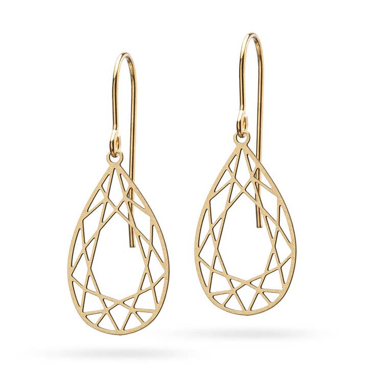 “Diamondcut drop” earrings | bronze for wholesale by KOSAE
