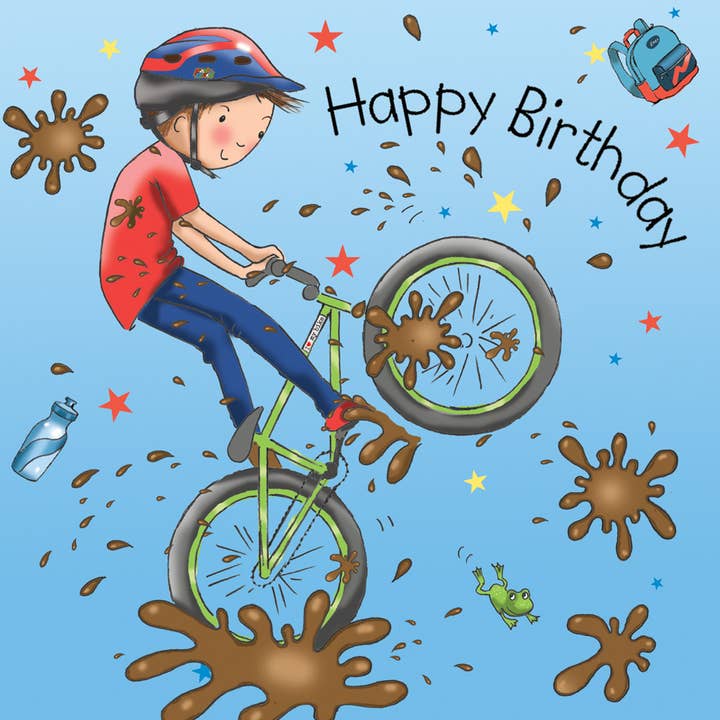 Twizler Ltd - Vendita all'ingrosso Biglietti di auguri - Biglietto di auguri per BMX Bike — Biglietto di compleanno per ragazzi