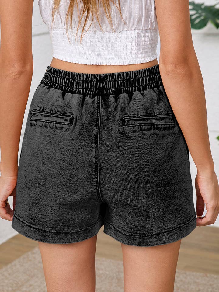 Working Bull – wholesale Shorts – Women’s – High Waist Pocketed Denim Shorts3