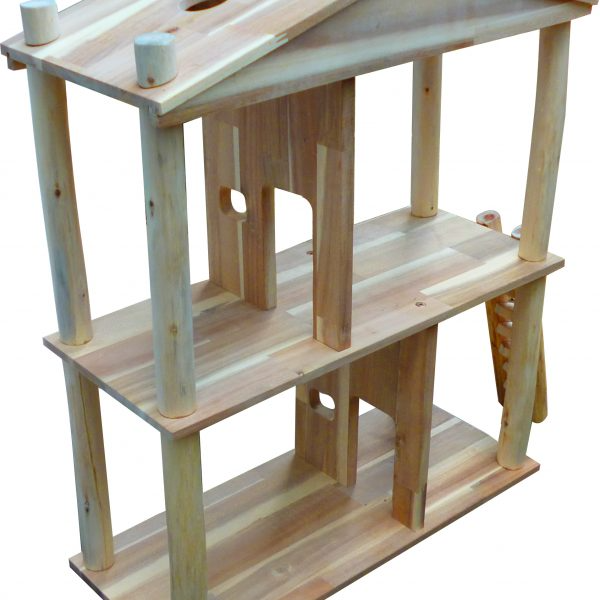 Q Toys – Großhandel Holzspielzeug – Kinder – Öko-Puppenhaus aus recyceltem Gummi- und Akazienholz3