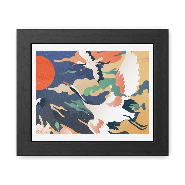 Pelican 2 - Poster Encadré Grue Élégante - Art Mural Serein pour Amoureux de la Nature pour la vente par Donkey Laserbeam