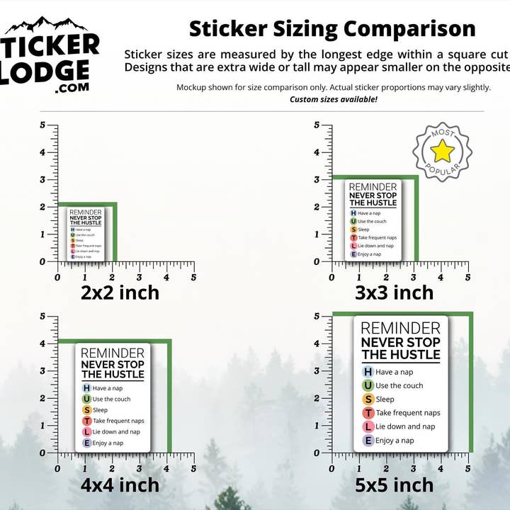 Sticker Lodge - Wholesale Phone & Laptop Stickers - Never Stop The Hustle Nap Vinyl Sticker3