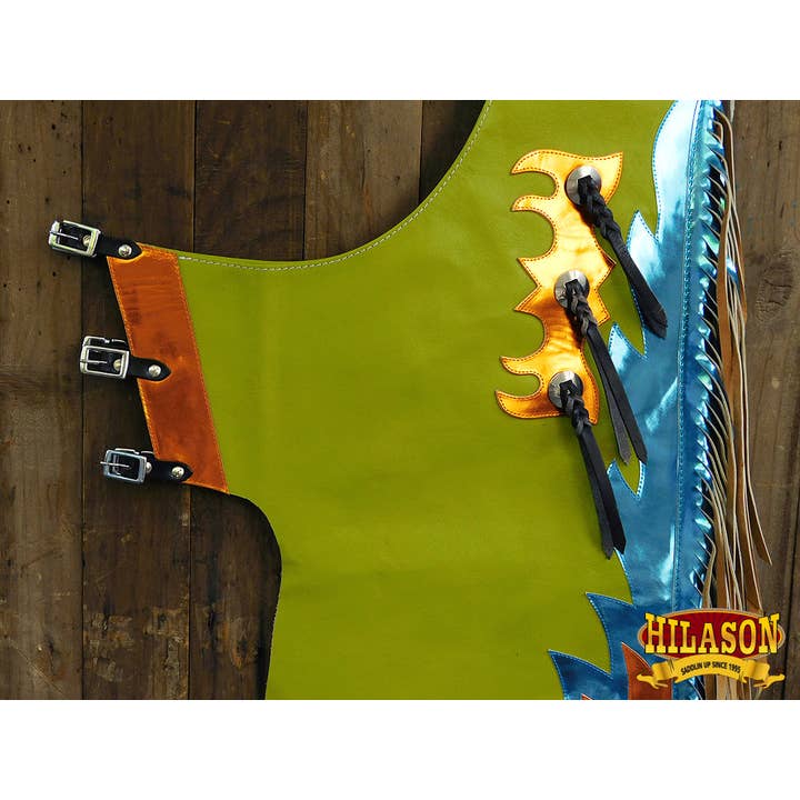 HILASON - Wholesale Horseback Riding Gear - HILASON Western Horse Bull Riding Genuine Leather Rodeo Chaps | for Men and Women Unisex3