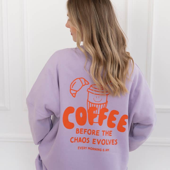 Sudadera de adulto Coffee before Chaos lila y otras tendencias de Resultados para ropa marca al por mayor. Devoluciones gratuitas y condiciones de pago a 60 días en Faire en Faire.