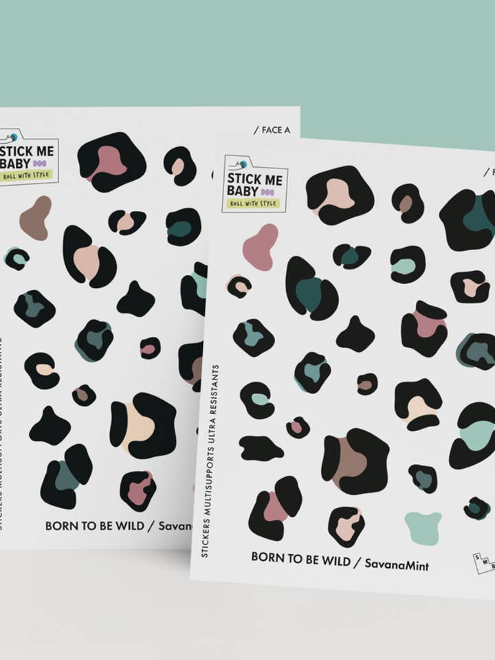 LEOPARD Mint durable sticker kit for wholesale by Stick Me Baby