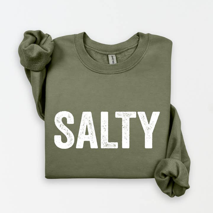Three Girls Shop - Wholesale Graphic Sweatshirt - Women's - SALTY Fleece Graphic Sweatshirt 12