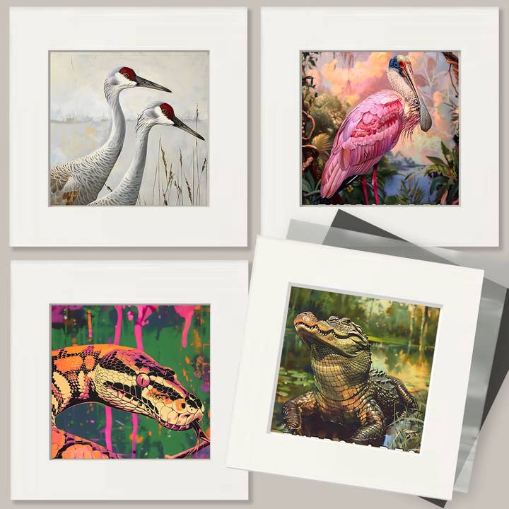 Mowbi - Wholesale Art Print - Alligator in Lily Pad Bayou - Everglades Souvenir Home Decor Wall Art Prints – 8″x10″ Artwork – 11″x14″ Matte