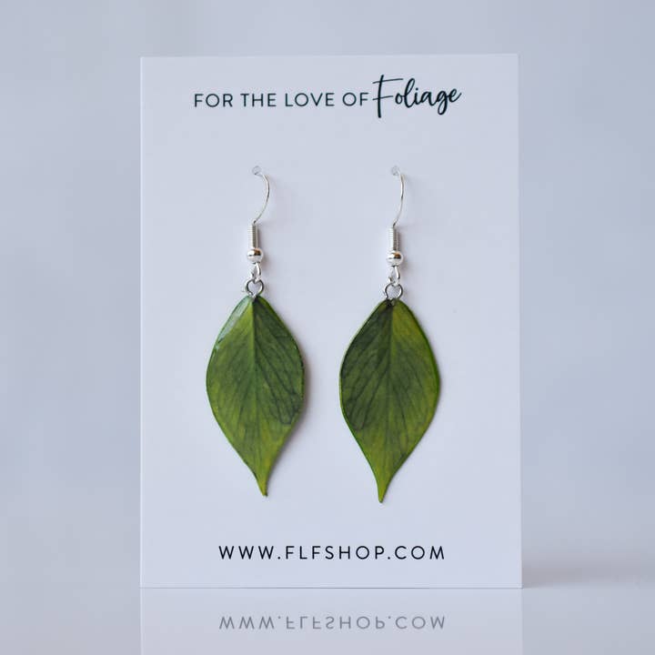 Hoya Polyneura Plant Earrings | Leaf Earrings for wholesale by For the Love of Foliage
