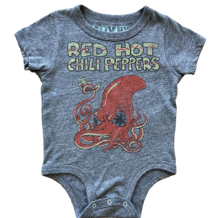 Red Hot Chili Peppers Tri Blend Onesie for wholesale by Rowdy Sprout