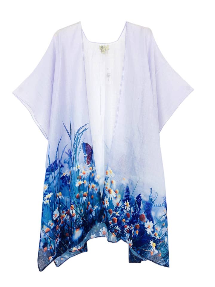 JC062748 Kimono bleu ombré à motif floral et papillon pour la vente par JC Sunny Fashion