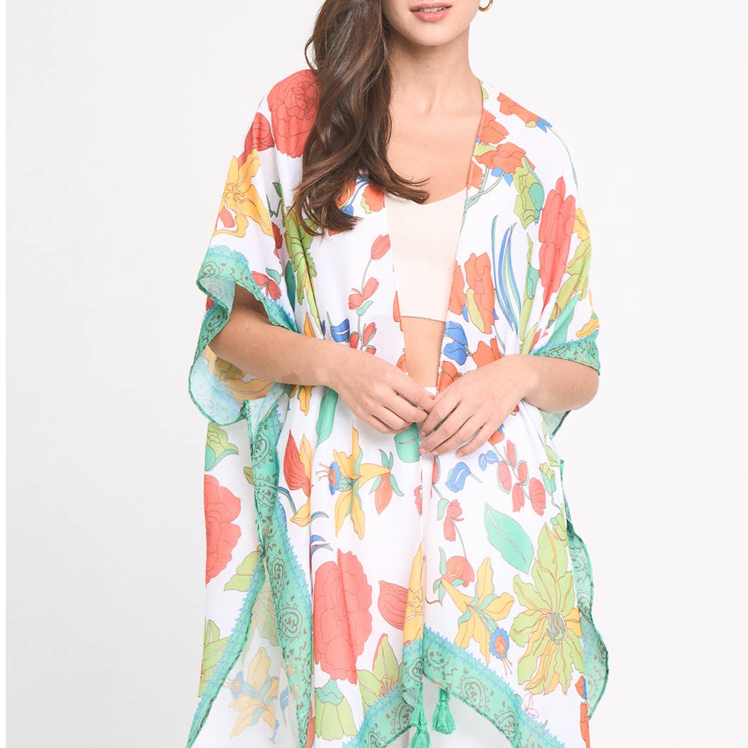Fashion City - Wholesale Kimono - Women's - Oriental Floral Printed Kimono7