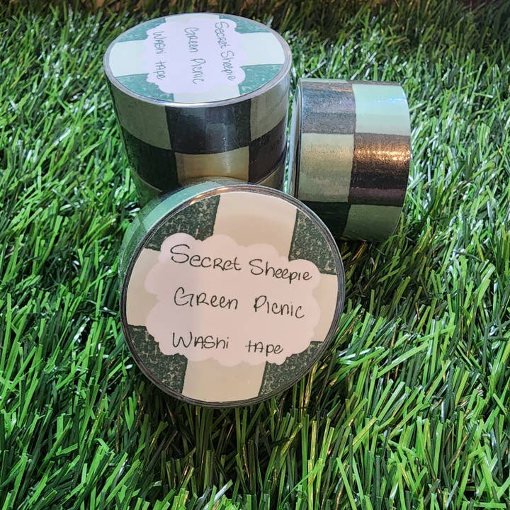 Green Picnic Washi Tape for wholesale by Secret Sheepie