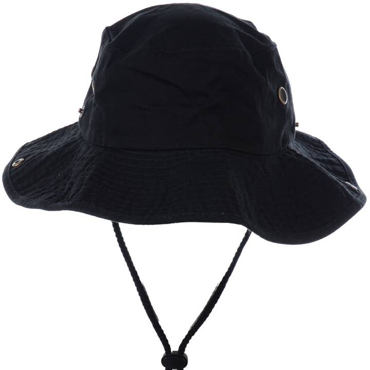 1510_BLACK - One Piece Solid Color Bucket Hat W/ Bullet Belt for wholesale by Jasper Trading LLC