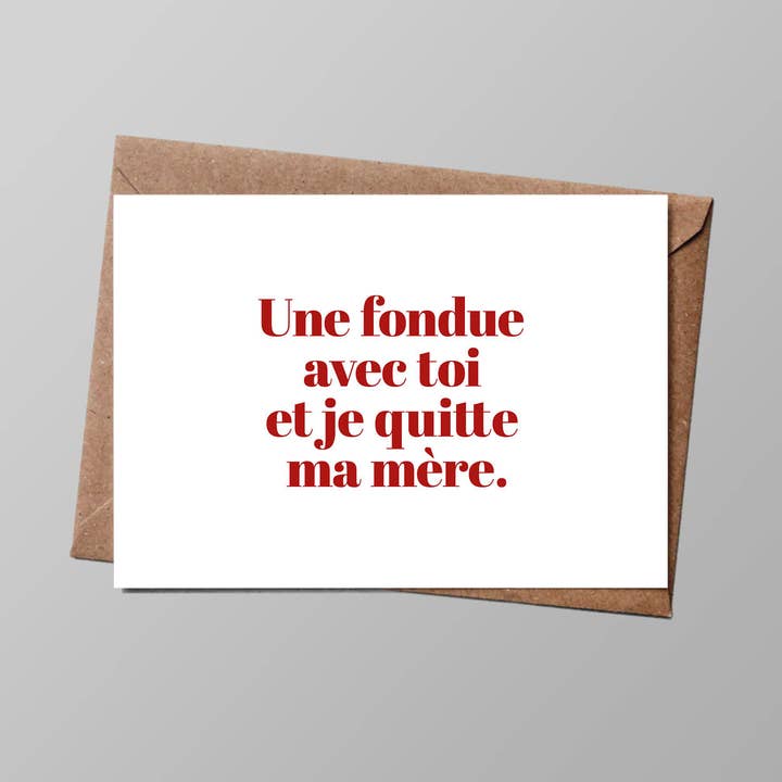 Kaart "Kaas & Liefde": Een fondue met jou (met envelop) voor wholesale door Le shop de Bulma
