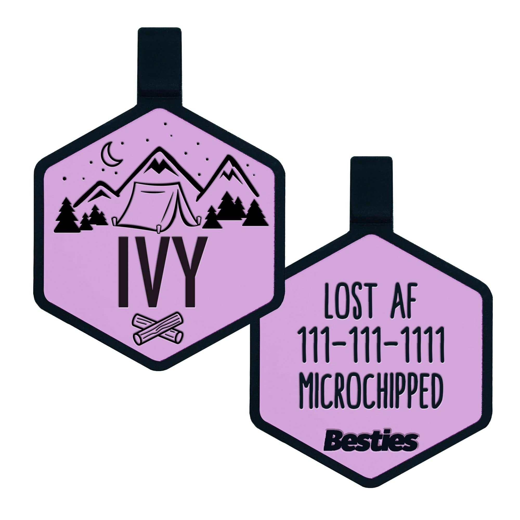 Besties Pets - Wholesale Pet Identification Tag - Dog - Happy Camper Silicone Dog ID Tag8