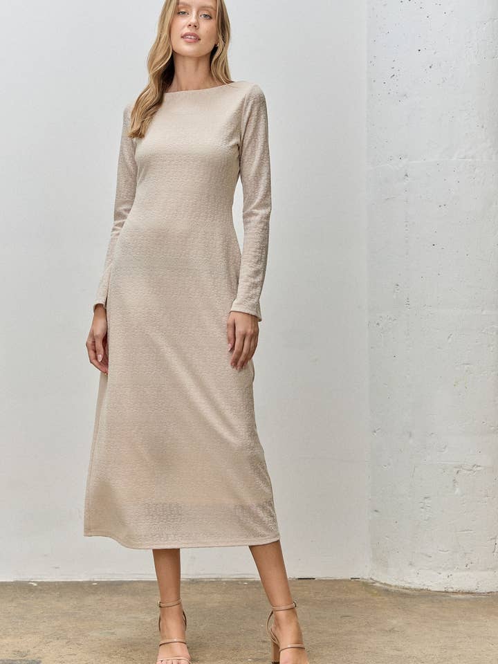 LONGSLEEVE BODYCON MAXI DRESS for wholesale by Polagram by Wellmade USA