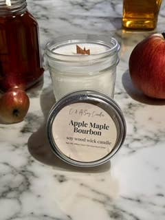 C & A Soy Candles, LLC - Wholesale Jar/Filled Candle - Apple Maple & Bourbon Vegan, Soy & Wood-Wick Candle - 14 Oz2