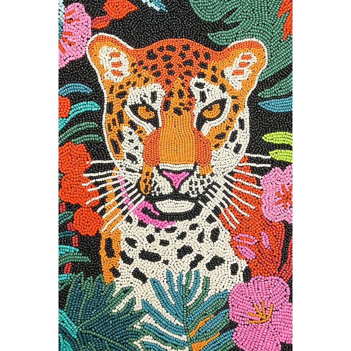 America & Beyond - Wholesale Tote Bag - Women's - Tropical Leopard Embellished Tote