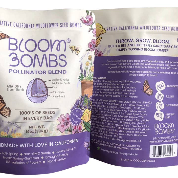 Bloom Bombs – Großhandel Pflanzensamen – Kalifornische einheimische Wildblumensamenkugeln 14oz.0